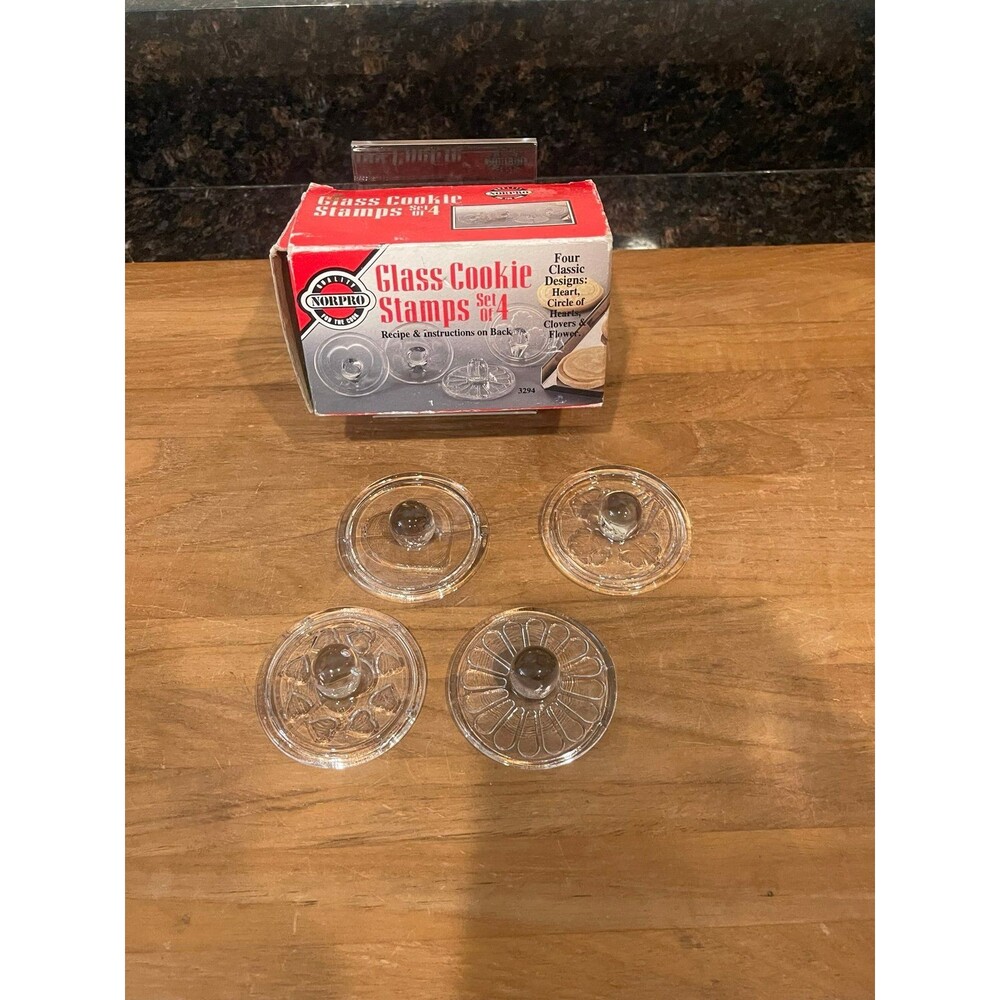 Vintage Norpro Glass Cookie Stamps